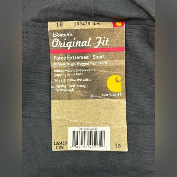 Carhartt Women’s Original Fit Cargo Work Shorts with Utility Pockets, Size 18 - Picture 10 of 13